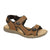 Front - Roamers Mens Triple Strap Leather Touch Fastening Sports Sandals