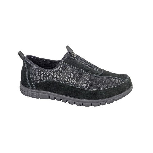 Front - Boulevard Womens/Ladies Suede Extra Wide Trainers