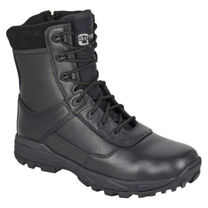 Front - Grafters Mens Tiger Leather Combat Boots