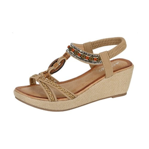 Front - Cipriata Womens/Ladies Jewelled Platform Heel Sandals