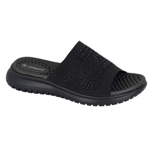 Front - Cipriata Womens/Ladies Eliana Diamante Sliders
