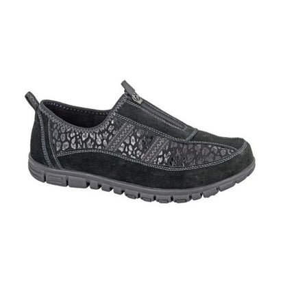 Blue - Front - Boulevard Womens-Ladies Suede Trainers