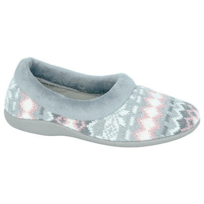Front - Sleepers Womens/Ladies Janine Knitted Slippers