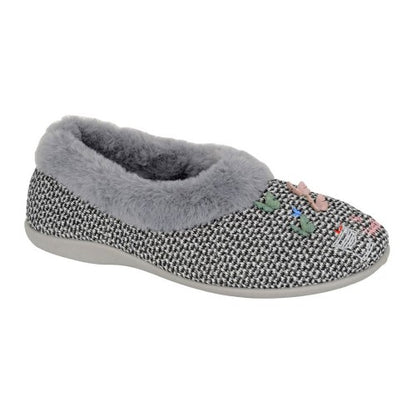 Front - Sleepers Womens/Ladies Tessa Butterflies Slippers