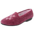 Front - Zedzzz Womens/Ladies Cathy Floral Embroidered Velour Slippers