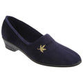 Front - Sleepers Womens/Ladies Andover Heeled Motif Leaf Slippers