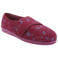 Front - Comfylux Womens/Ladies Sally Floral Side Seam Superwide Slippers