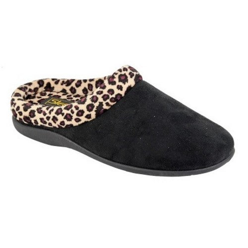 Front - Sleepers Womens Carmen Ocelot Toe In Mule Slippers