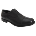 Front - Roamers Mens Fuller Fitting Capped Leather Oxford Shoes