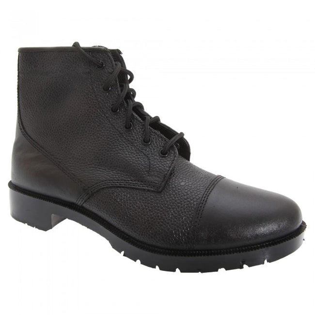 Front - Grafters Mens Grain Leather 6 Eye Cadet Boots
