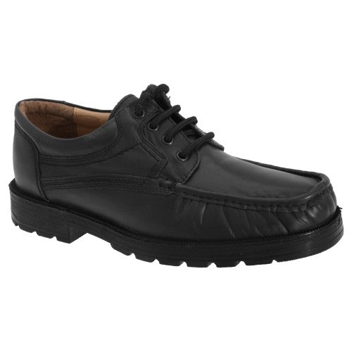 Front - Roamers Mens Softie Leather 4 Eye Apron Gibson Shoes