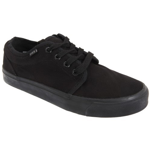Dek Boys 4 Eye Black Canvas Deck Shoes