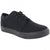 Front - Dek Mens 4 Eye Black Canvas Deck Shoes