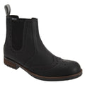 Front - Roamers Mens Softie Leather Twin Gusset Brogue Ankle Boots