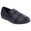 Front - Zedzzz Mens Harley Check Felt Gusset Slippers