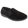 Front - Zedzzz Mens Kevin Velour Twin Gusset Slippers