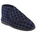 Front - Zedzzz Mens Bertie Check Velour Touch Fastening Bootee Slippers