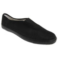 Front - Dek Adults Unisex Gusset Black Canvas Plimsolls