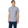 Front - Mantaray Mens Mini Grid Check Textured Shirt