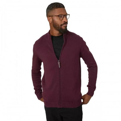 Front - Maine Mens Premium Cotton Full Zip Jumper