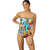 Front - Debenhams Womens/Ladies Banana Palm Bandeau One Piece Swimsuit