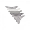 Front - Debenhams Womens/Ladies Paisley Lace Detail Thong (Pack of 5)