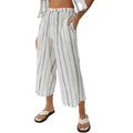 Front - Debenhams Womens/Ladies Textured Striped Cropped Wide Leg Trousers