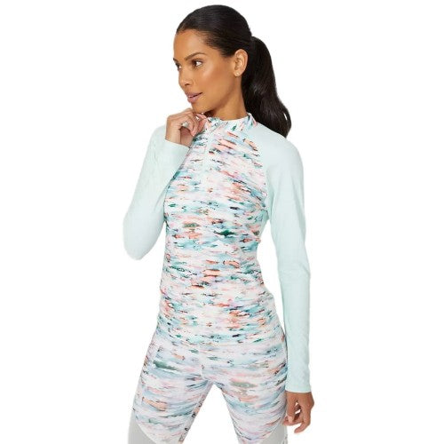 Front - Debenhams Womens/Ladies Zip Front Long-Sleeved Rash Guard