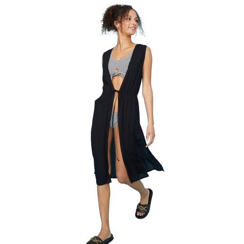 Front - Debenhams Womens/Ladies Crinkled Open Maxi Dress