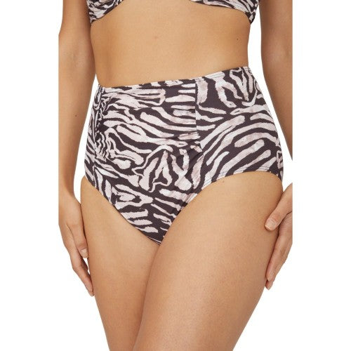 Front - Gorgeous Womens/Ladies Zebra Print High Waist Bikini Bottoms