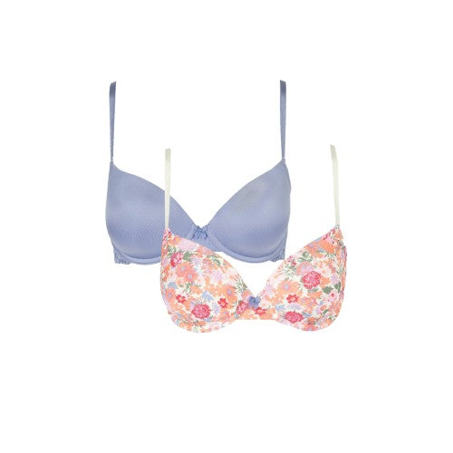 Front - Debenhams Womens/Ladies Ditsy Print T-Shirt Bra (Pack of 2)