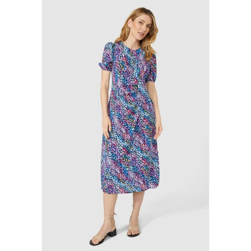 Mantaray Womens/Ladies Animal Print Puffed Midi Dress Discounts