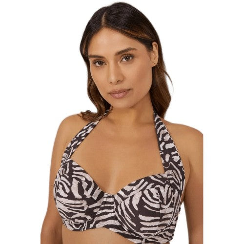 Front - Gorgeous Womens/Ladies Animal Print Non-Padded Bikini Top