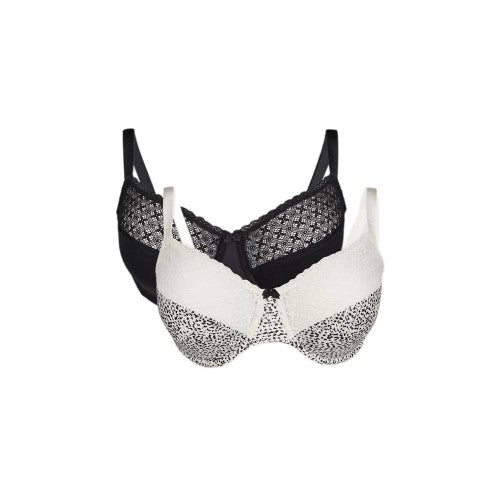 Front - Gorgeous Womens/Ladies Animal Print Minimiser Bra (Pack of 2)