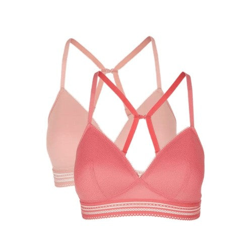 Front - Debenhams Womens/Ladies Textured Non-Wired Bra (Pack of 2)
