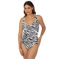 Front - Gorgeous Womens/Ladies Zebra Print One Piece Swimsuit
