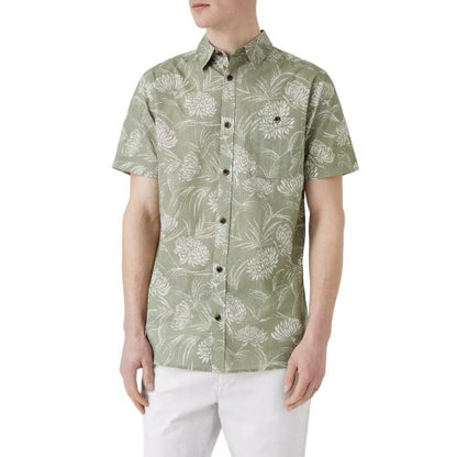 Front - Mantaray Mens Rustic Leaf Print Shirt
