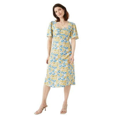 Front - Maine Womens/Ladies Ditsy Print Front Tie Midi Dress