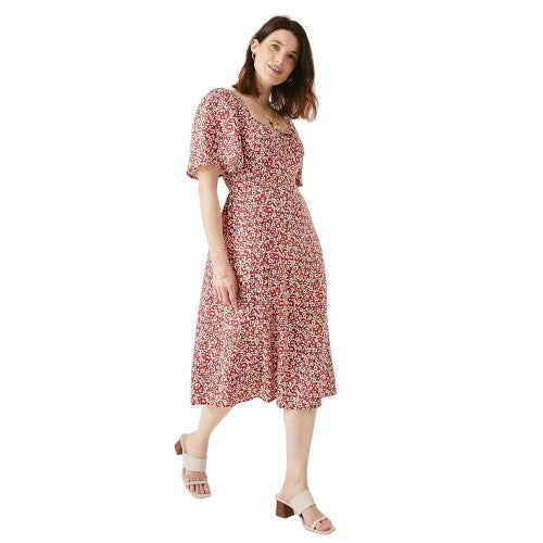 Front - Maine Womens/Ladies Ditsy Print Front Tie Midi Dress