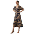 Front - Principles Womens/Ladies Floral Jersey V Neck Midi Dress