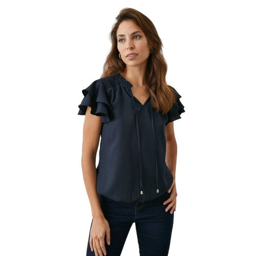Front - Principles Womens/Ladies Bubble Hem Flute Top
