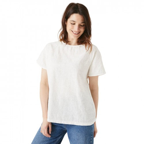 Front - Maine Womens/Ladies Broderie T-Shirt