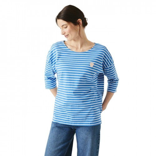 Front - Maine Womens/Ladies Stripe 3/4 Sleeve Top