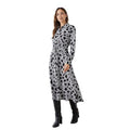 Black-White - Front - Principles Womens-Ladies Chain Waist Tie Midi Dress