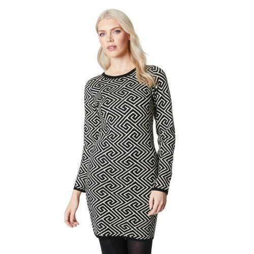 Front - Principles Womens/Ladies Geometric Crew Neck Bodycon Dress