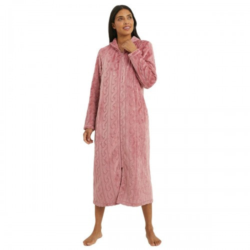 Front - Debenhams Womens/Ladies Burnout Cable Knit Robe