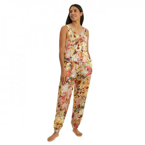 Front - Debenhams Womens/Ladies Autumn Garden Cuffed Ankle Pyjama Set