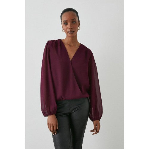Front - Principles Womens/Ladies Chiffon V Neck Wrap Top