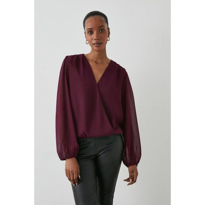 Front - Principles Womens/Ladies Chiffon V Neck Wrap Top