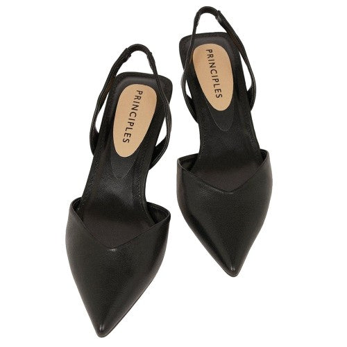 Front - Principles Womens/Ladies Donna Sling Back Kitten Heel Court Shoes